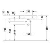 Duravit Möbelwaschtisch DuraSquare 60x47cm, o. ÜL, m HLB, o. Hahnloch, weiß-5