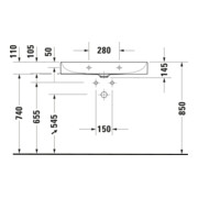 Duravit Möbelwaschtisch DuraSquare 80x47cm, o. ÜL, m HLB, o. Hahnloch, weiß-5