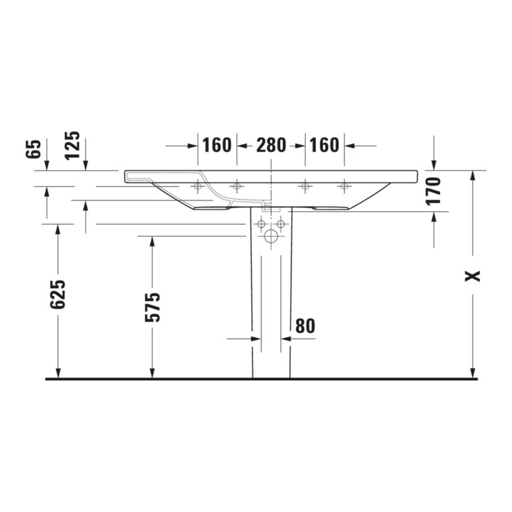 Duravit Möbelwaschtisch DuraStyle 120x48cm, we, m HL, ÜL, Hahnlochbank