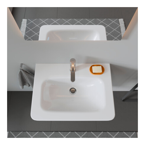 Duravit Möbelwaschtisch DuraStyle 65x48cm, we, m HL, ÜL, Hahnlochbank
