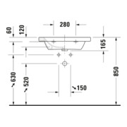 Duravit Möbelwaschtisch DuraStyle 65x48cm, we, m HL, ÜL, Hahnlochbank-5