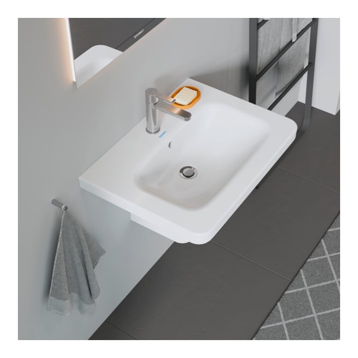 Duravit Möbelwaschtisch DuraStyle 65x48cm, we, m HL, ÜL, Hahnlochbank