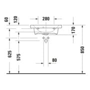 Duravit Möbelwaschtisch DuraStyle Compact 55x40cm, we, m HL, ÜL, Hahnlochbank-4