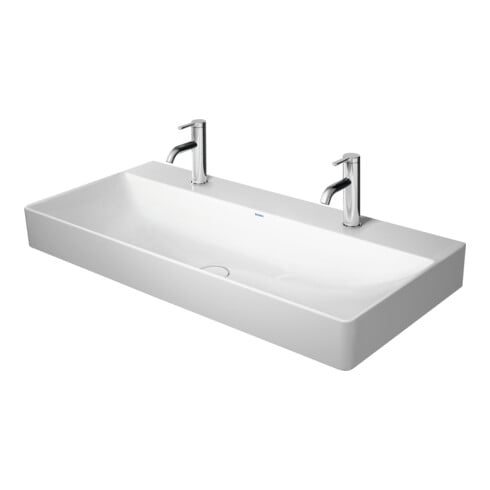 Duravit Möbelwaschtisch geschliffen DuraSquare 100x47cm, 2 HL, o. ÜL, m HLB, weiß