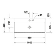 Duravit Möbelwaschtisch geschliffen DuraSquare 100x47cm, o. ÜL, m HLB, o. HL, weiß-2