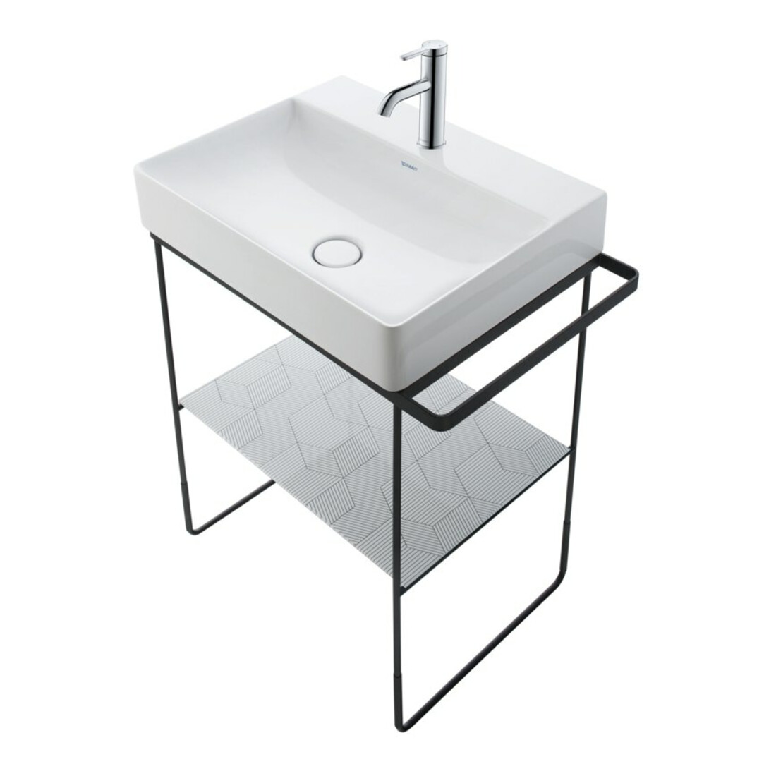 Duravit Möbelwaschtisch geschliffen DuraSquare 50x47cm, o. ÜL, m HLB, 1 Hahnloch, weiß