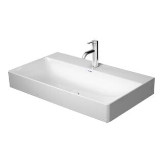 Duravit Möbelwaschtisch geschliffen DuraSquare 80x47cm, o. ÜL, m HLB, o. Hahnloch, weiß