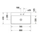 Duravit Möbelwaschtisch geschliffen DuraSquare 80x47cm, o. ÜL, m HLB, o. Hahnloch, weiß-4