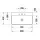 Duravit Möbelwaschtisch geschliffen DuraSquare 80x47cm, o. ÜL, m HLB, o. Hahnloch, weiß-5