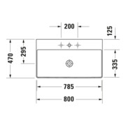 Duravit Möbelwaschtisch geschliffen DuraSquare 80x47cm, o. ÜL, m HLB, o. Hahnloch, weiß-5