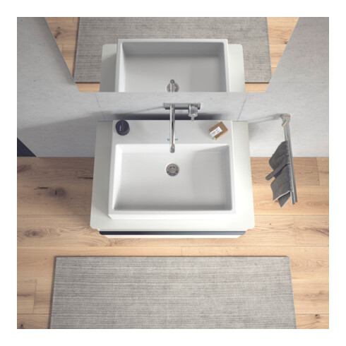 Duravit Möbelwaschtisch geschliffen Vero Air 60x47cm, we, o. HL, m ÜL, Hahnlochbank