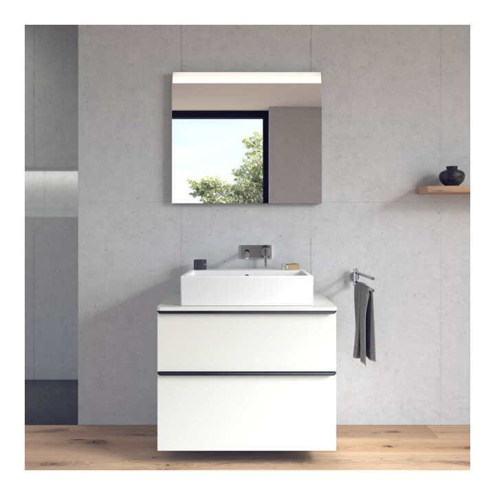 Duravit Möbelwaschtisch geschliffen Vero Air 60x47cm, we, o. HL, m ÜL, Hahnlochbank