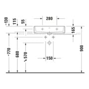 Duravit Möbelwaschtisch geschliffen Vero Air 60x47cm, we, o. HL, ÜL, mit Hahnlochbank-5