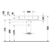 Duravit Möbelwaschtisch geschliffen Vero Air 70x47cm, we, o. HL, ÜL, mit Hahnlochbank-5