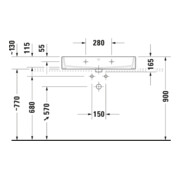 Duravit Möbelwaschtisch geschliffen Vero Air 80x47cm, we, o. HL, ÜL, mit Hahnlochbank-2