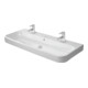 Duravit Möbelwaschtisch Happy D.2 120x50,5cm, gs, 2 HL, m ÜL, HLB, we-1