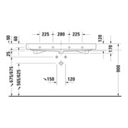 Duravit Möbelwaschtisch Happy D.2 120x50,5cm, we, geschli., m HL, ÜL, HLB-4