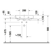 Duravit Möbelwaschtisch Happy D.2 60x50,5cm, we, geschli., m HL, ÜL, HLB-2