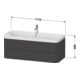 Duravit Möbelwaschtisch Happy D.2 Plus 117,5x49cm, 2 Schubk., 2 HL, graph matt-3