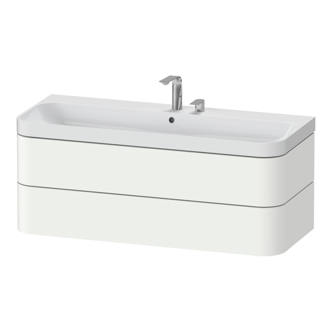 Duravit Möbelwaschtisch Happy D.2 Plus 117,5x49cm, 2 Schubk., 2 HL, we s-matt