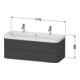 Duravit Möbelwaschtisch Happy D.2 Plus 117,5x49cm, 2 Schubk., blau seidenmatt