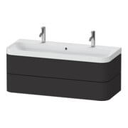 Duravit Möbelwaschtisch Happy D.2 Plus 117,5x49cm, 2 Schubk., graphit supermatt