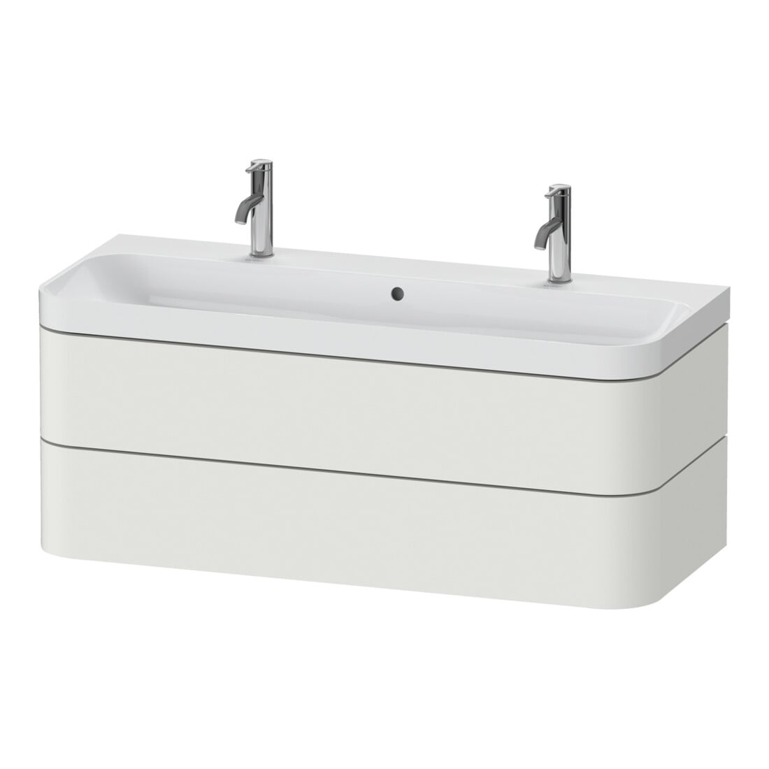 Duravit Möbelwaschtisch Happy D.2 Plus 117,5x49cm, 2 Schubk., Nord we s-matt
