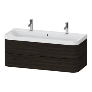 Duravit Möbelwaschtisch Happy D.2 Plus 117,5x49cm, 2 Schubk., Nussb gebürstet
