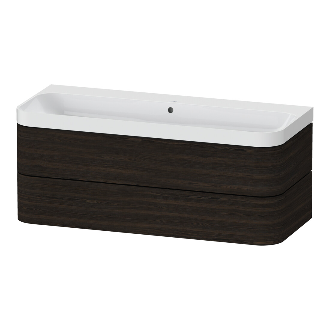 Duravit Möbelwaschtisch Happy D.2 Plus 117,5x49cm, 2 Schubk., o. HL, Nussb geb.