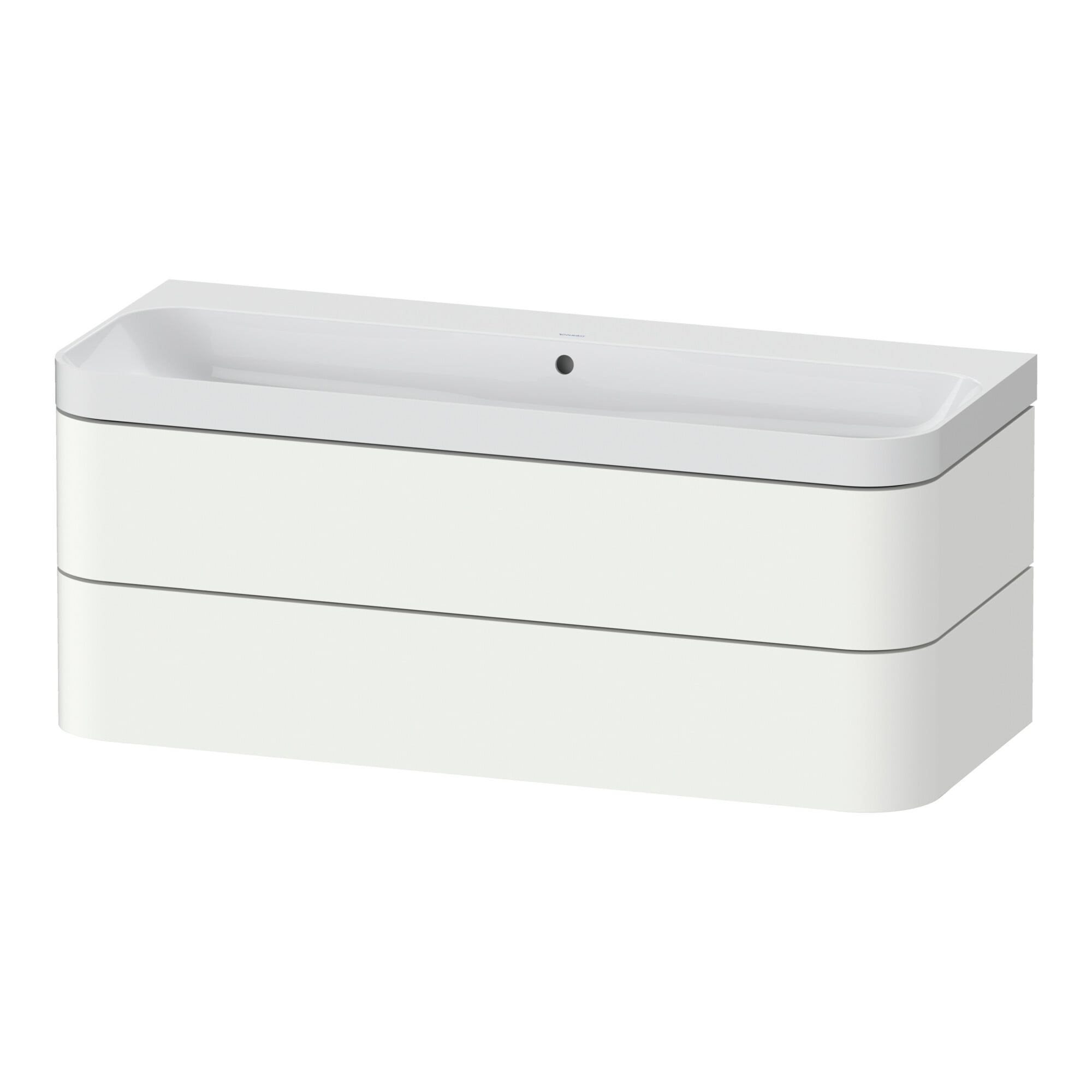 Duravit Möbelwaschtisch Happy D.2 Plus 117,5x49cm, 2 Schubk., o. HL, we s-matt