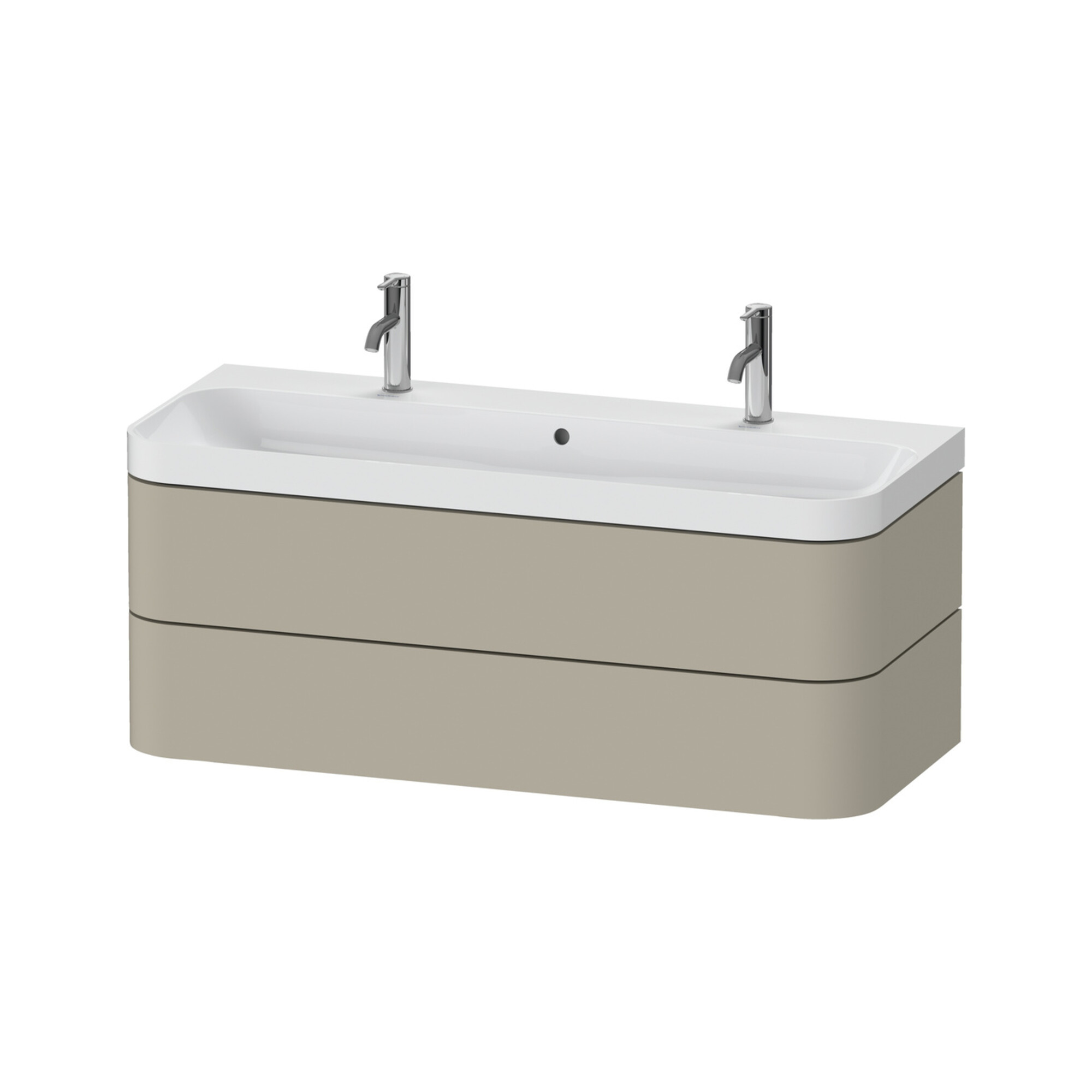 Duravit Möbelwaschtisch Happy D.2 Plus 117,5x49cm, 2 Schubk., taupe seidenmatt