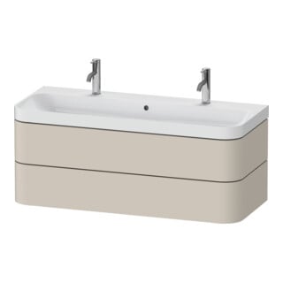 Duravit Möbelwaschtisch Happy D.2 Plus 117,5x49cm, 2 Schubk., taupe supermatt
