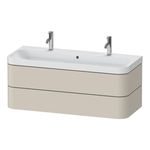 Duravit Möbelwaschtisch Happy D.2 Plus 117,5x49cm, 2 Schubk., taupe supermatt