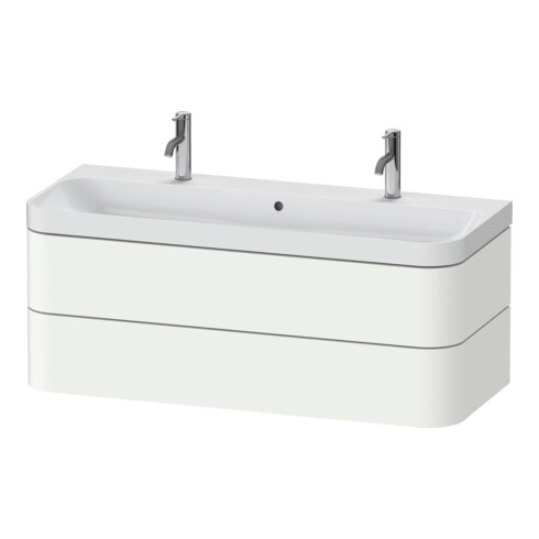 Duravit Möbelwaschtisch Happy D.2 Plus 117,5x49cm, 2 Schubk., weiß supermatt