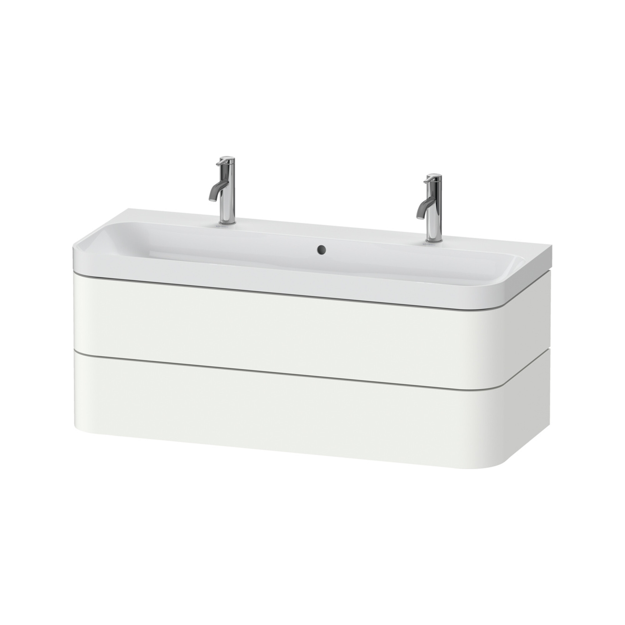 Duravit Möbelwaschtisch Happy D.2 Plus 117,5x49cm, 2 Schubk., weiß supermatt