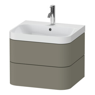 Duravit Möbelwaschtisch Happy D.2 Plus 57,5x49cm, 1 HL, st-g s-matt, 2 Schubk.