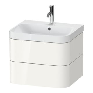 Duravit Möbelwaschtisch Happy D.2 Plus 57,5x49cm, 1 HL, we hgl, 2 Schubkästen