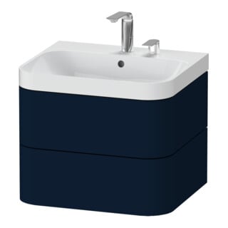 Duravit Möbelwaschtisch Happy D.2 Plus 57,5x49cm, 2 HL, blau s-matt, 2 Schubk.