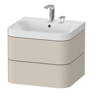 Duravit Möbelwaschtisch Happy D.2 Plus 57,5x49cm, 2 HL, Tau matt, 2 Schubkästen