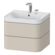 Duravit Möbelwaschtisch Happy D.2 Plus 57,5x49cm, 2 HL, Tau matt, 2 Schubkästen-1