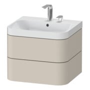 Duravit Möbelwaschtisch Happy D.2 Plus 57,5x49cm, 2 HL, Tau matt, 2 Schubkästen