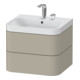 Duravit Möbelwaschtisch Happy D.2 Plus 57,5x49cm, 2 HL, Tau s-matt, 2 Schubk.-1