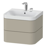 Duravit Möbelwaschtisch Happy D.2 Plus 57,5x49cm, 2 HL, Tau s-matt, 2 Schubk.