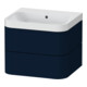 Duravit Möbelwaschtisch Happy D.2 Plus 57,5x49cm, o. HL, blau s-matt, 2 Schubk.-1