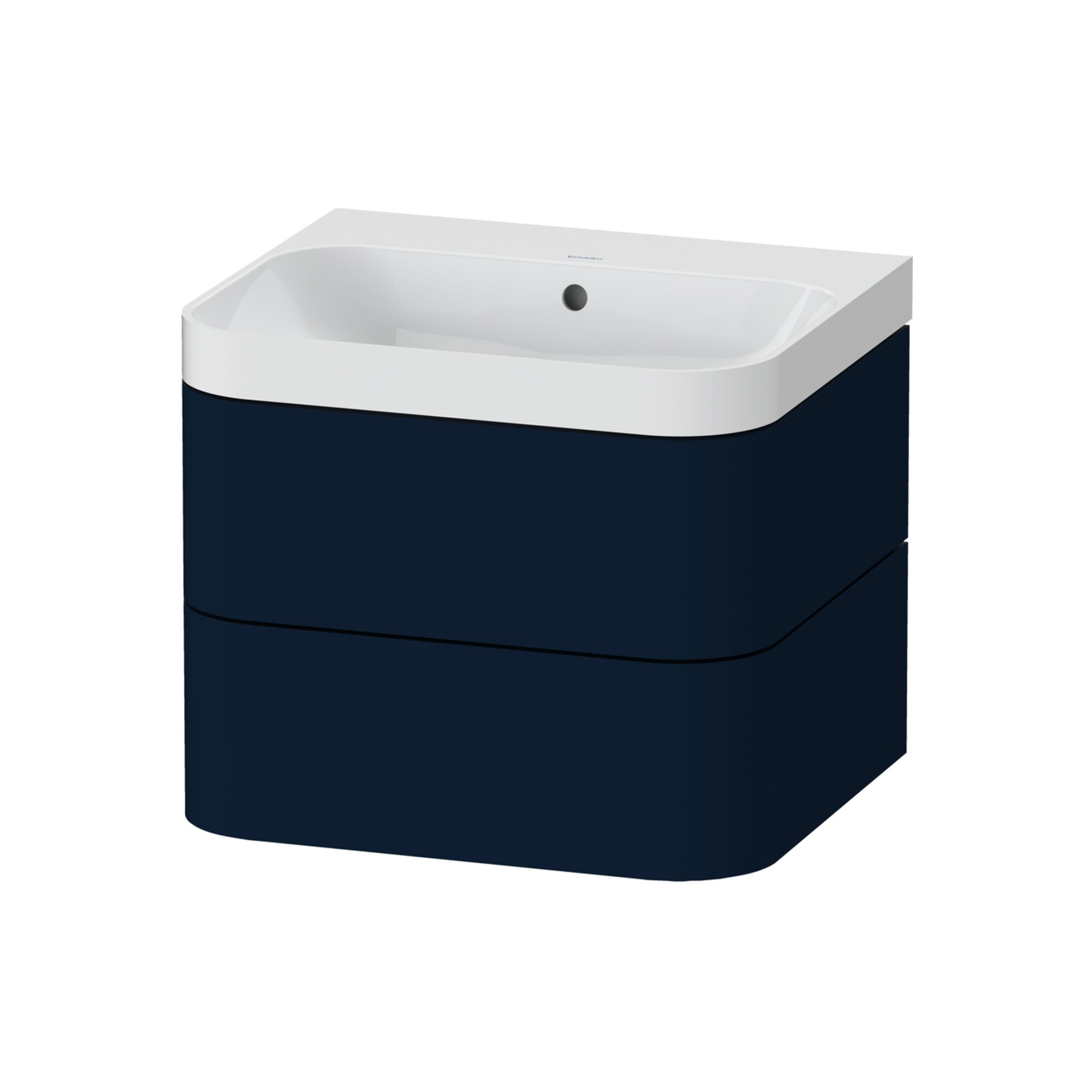 Duravit Möbelwaschtisch Happy D.2 Plus 57,5x49cm, o. HL, blau s-matt, 2 Schubk.