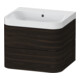 Duravit Möbelwaschtisch Happy D.2 Plus 57,5x49cm, o. HL, Nussb geb., 2 Schubk.-1