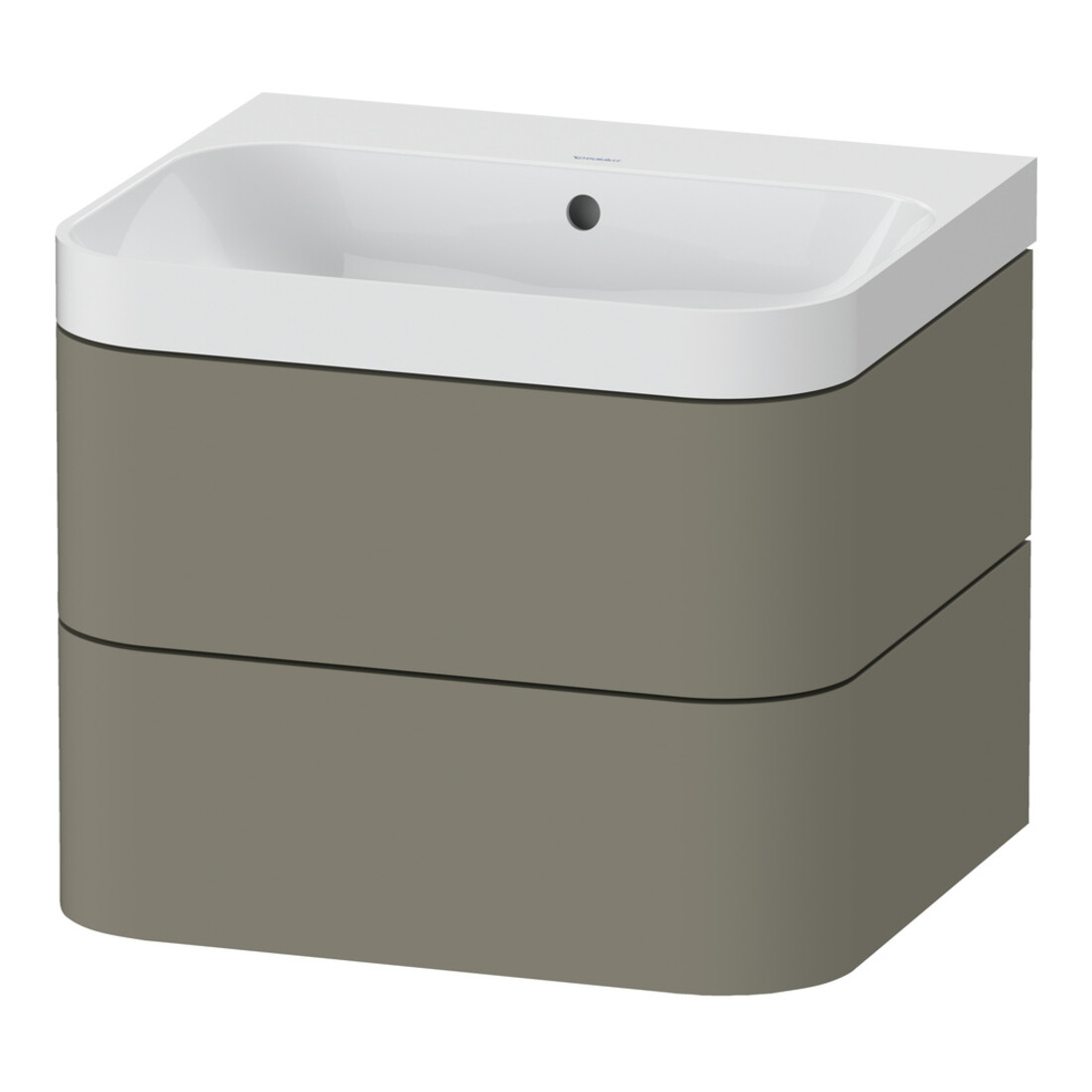 Duravit Möbelwaschtisch Happy D.2 Plus 57,5x49cm, o HL, st-g s-matt, 2 Schubk.