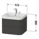 Duravit Möbelwaschtisch Happy D.2 Plus 57,5x49cm, o HL, st-g s-matt, 2 Schubk.-3
