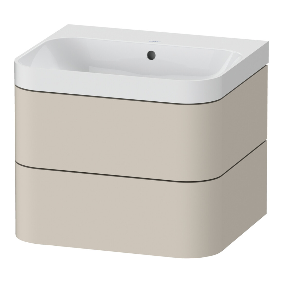 Duravit Möbelwaschtisch Happy D.2 Plus 57,5x49cm, o. HL, Tau matt, 2 Schubk.