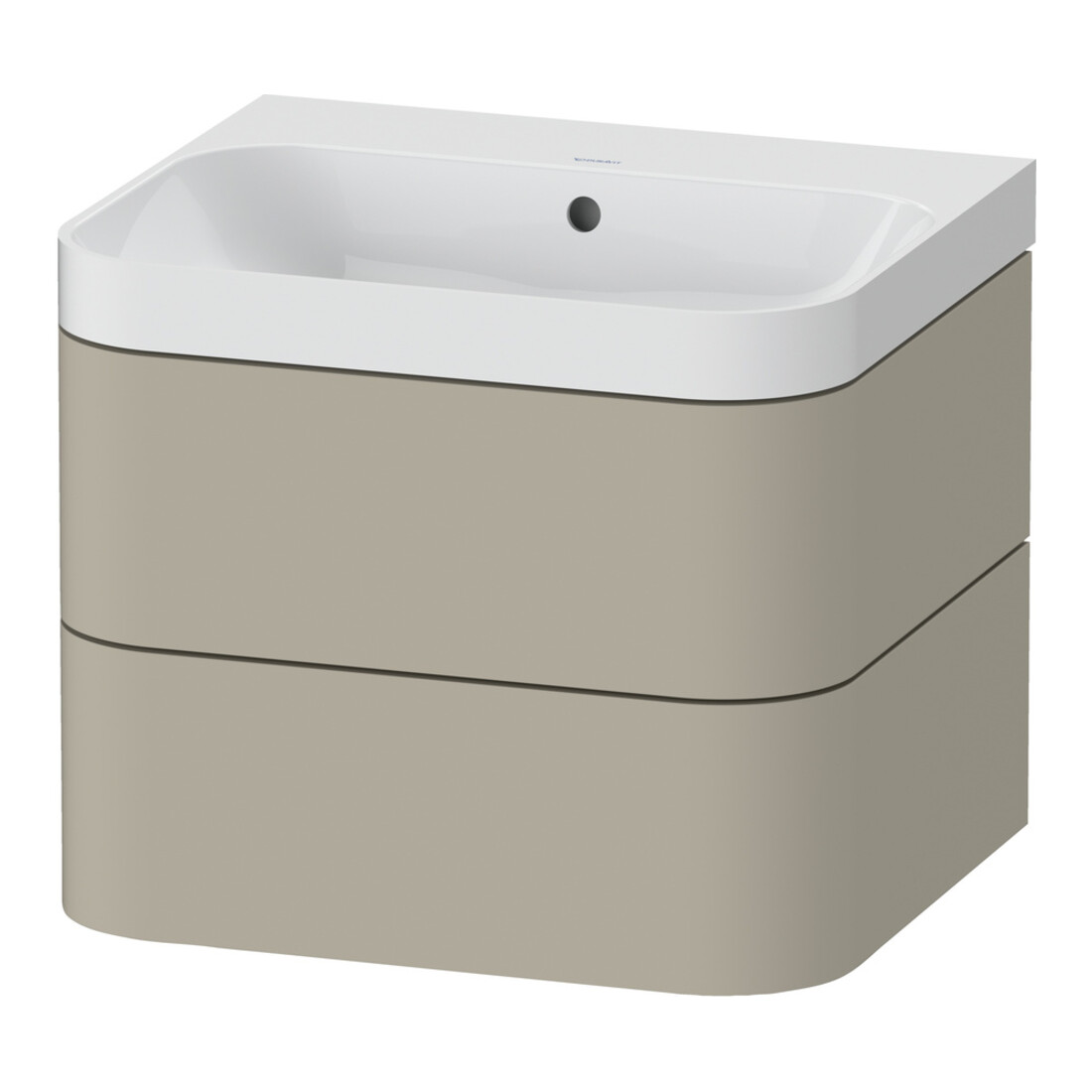 Duravit Möbelwaschtisch Happy D.2 Plus 57,5x49cm, o. HL, Tau s-matt, 2 Schubk.